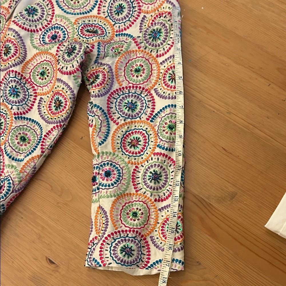 CJ Laing Sm Women's Sequin Silk Top Designer Sparkle Event Maximalist Palm Bch - Picture 14 of 15